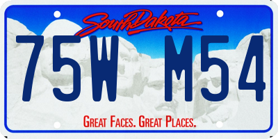 SD license plate 75WM54