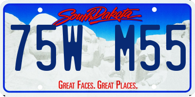 SD license plate 75WM55