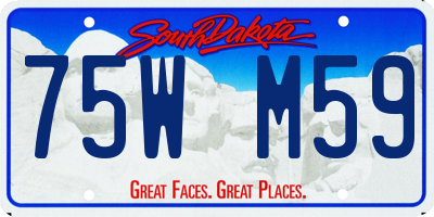 SD license plate 75WM59