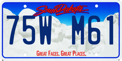 SD license plate 75WM61