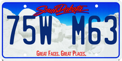SD license plate 75WM63