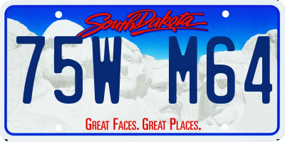 SD license plate 75WM64