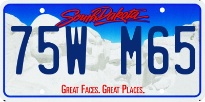 SD license plate 75WM65