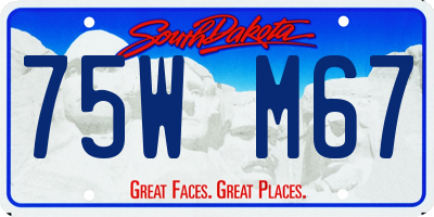 SD license plate 75WM67