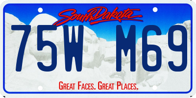 SD license plate 75WM69