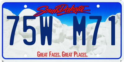 SD license plate 75WM71