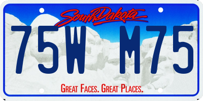 SD license plate 75WM75