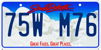 SD license plate 75WM76
