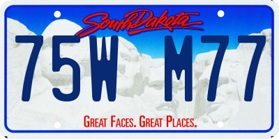 SD license plate 75WM77