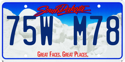 SD license plate 75WM78