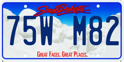 SD license plate 75WM82