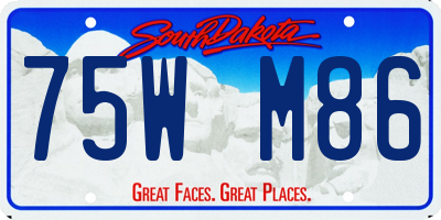 SD license plate 75WM86