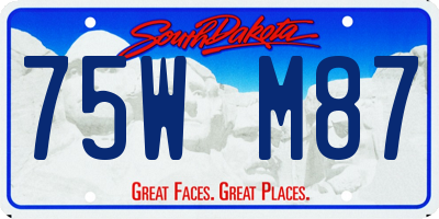 SD license plate 75WM87