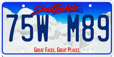 SD license plate 75WM89