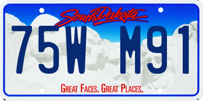 SD license plate 75WM91
