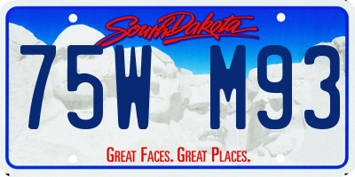 SD license plate 75WM93