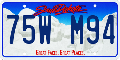 SD license plate 75WM94