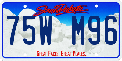 SD license plate 75WM96