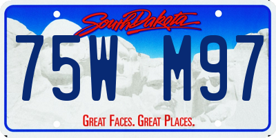 SD license plate 75WM97