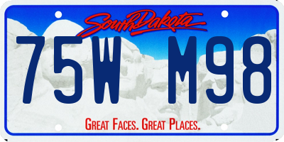 SD license plate 75WM98