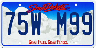 SD license plate 75WM99
