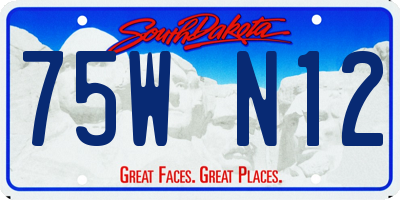 SD license plate 75WN12