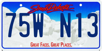 SD license plate 75WN13