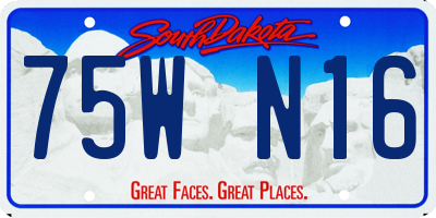 SD license plate 75WN16