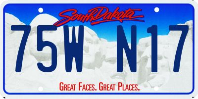 SD license plate 75WN17