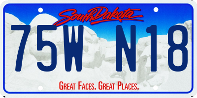 SD license plate 75WN18