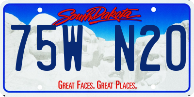 SD license plate 75WN20