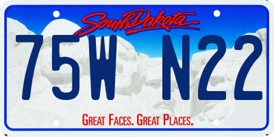 SD license plate 75WN22