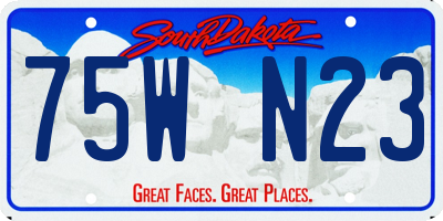 SD license plate 75WN23