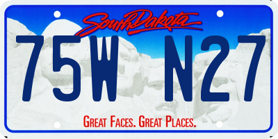 SD license plate 75WN27