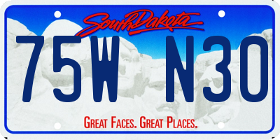 SD license plate 75WN30