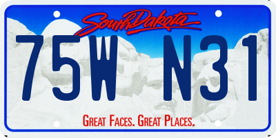 SD license plate 75WN31