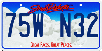 SD license plate 75WN32