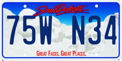 SD license plate 75WN34