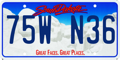 SD license plate 75WN36