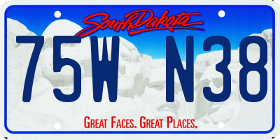SD license plate 75WN38
