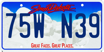 SD license plate 75WN39