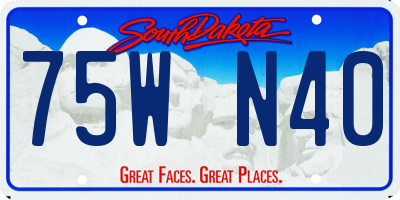 SD license plate 75WN40