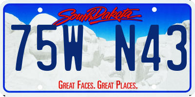 SD license plate 75WN43