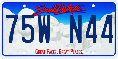 SD license plate 75WN44