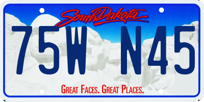 SD license plate 75WN45