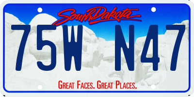 SD license plate 75WN47