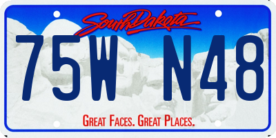 SD license plate 75WN48