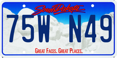 SD license plate 75WN49