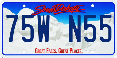 SD license plate 75WN55