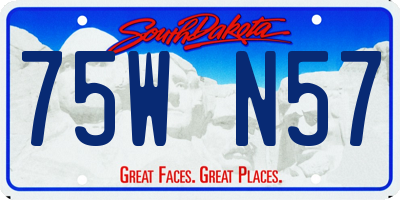 SD license plate 75WN57
